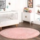 preview thumbnail 48 of 136, Nuloom Alphabet SpinClean Washable Round Rug Pink - 4' x 4' - Round