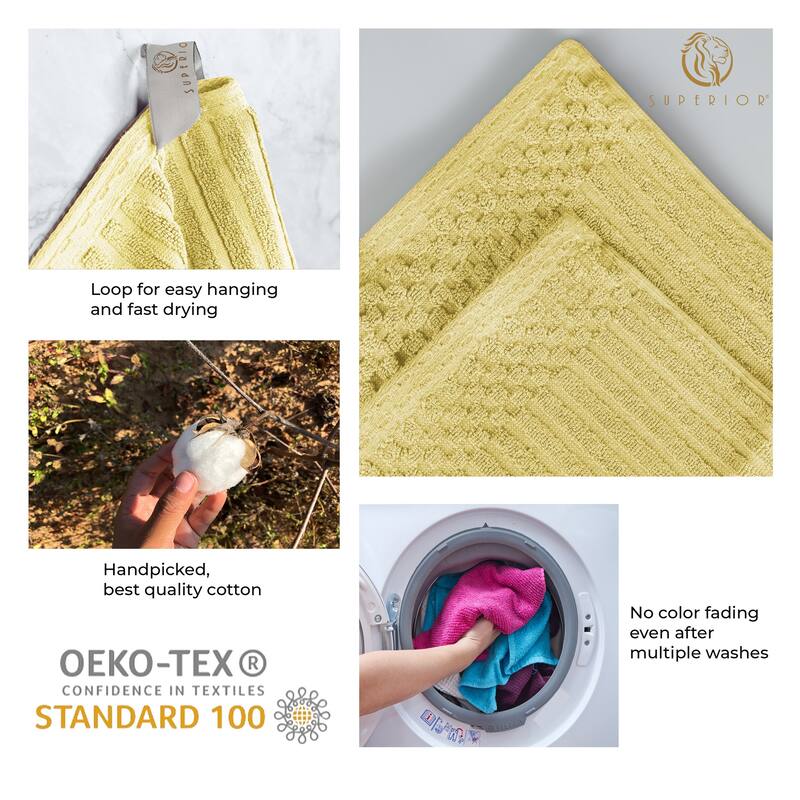 Superior Ribbed Cotton Absorbent Heavyweight Bath Sheet and Bath Towel Set