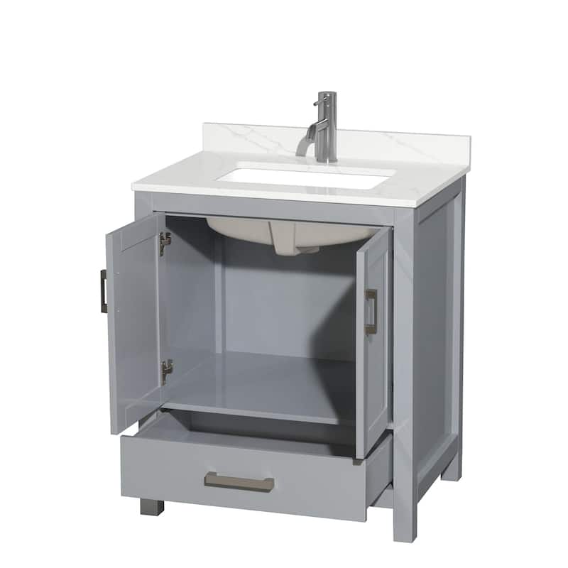 Sheffield 30-inch Single Vanity, Single Hole Quartz Top