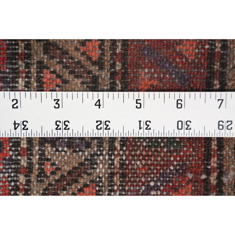 Hand Knotted Oriental 100% Wool Carpet Traditional Geometric Red Hamedan Area Rug - 5' 3'' X 3' 4''