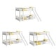 preview thumbnail 32 of 31, Twin Over Twin Floor Bunk Bed with Slide and Convertible 3-Way Design Safety Door & Guardrails (250lb Capacity)