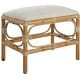preview thumbnail 5 of 6, Upholstered vanity bench - 24" - white and brown