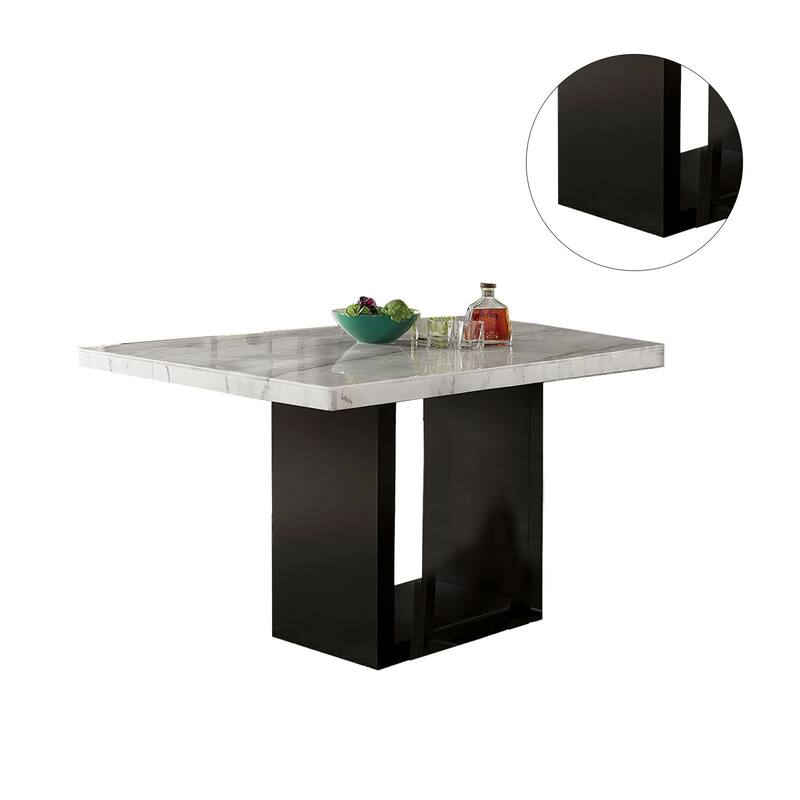Genuine Marble Counter Height Dining Table in White