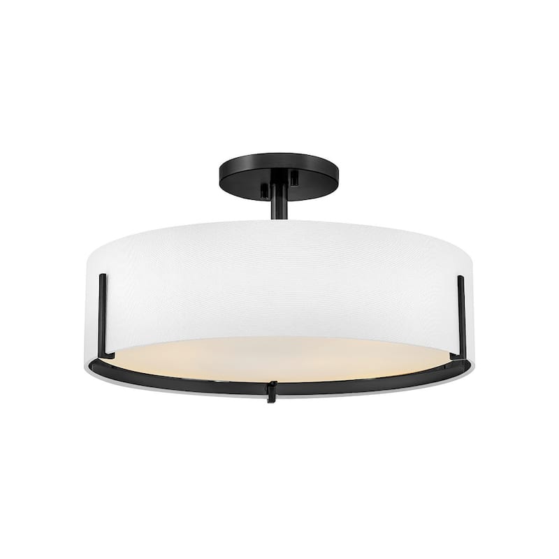 Hinkley Lighting 47573 Halle 4 Light 20" Wide Semi-Flush Drum Ceiling - Black