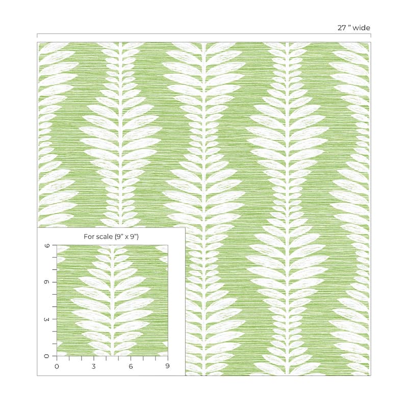 Lillian August Carina Leaf Ogee Embossed Vinyl Unpasted Wallpaper