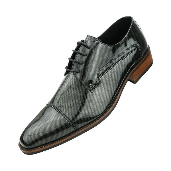 Shop Amali Men�s High Shine Tuxedo Cap Toe Oxford Dress