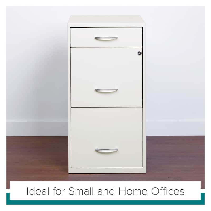 Space Solutions 18" Deep 3 -drawer Organizer File Cabinet, Off-White