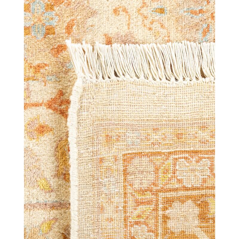 Overton Handknotted Wool Traditional Oriental Ivory Area Rug - 6' x 9'