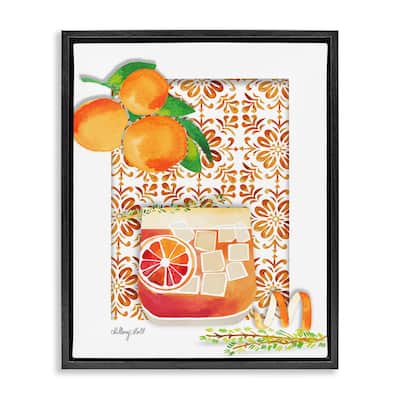 Stupell Mediterranean Pattern Negroni Framed Floater Canvas Wall Art Design By Hillary Holt