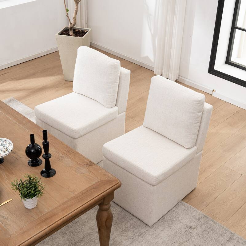 Modern Upholstered Dining Chair with Storage