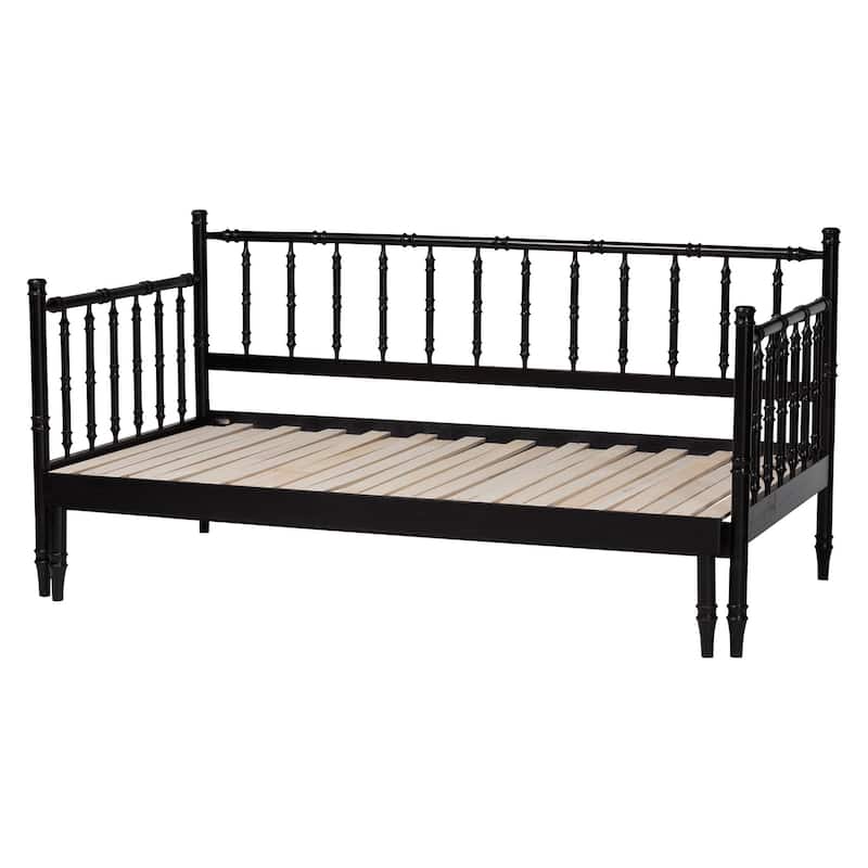 Marisela Twin-To-King Expandable Daybed - Wood Spindle Bed Frame with Bamboo-Inspired Posts, Modern Transitional Furniture