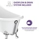 preview thumbnail 8 of 10, Diamante 67.3" White Acrylic Slipper Claw Foot Tub with Lion's Paw Feet