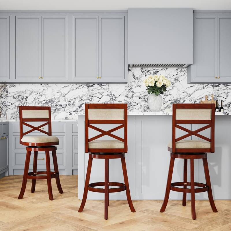 30" Bar Height X-Back Swivel Stool
