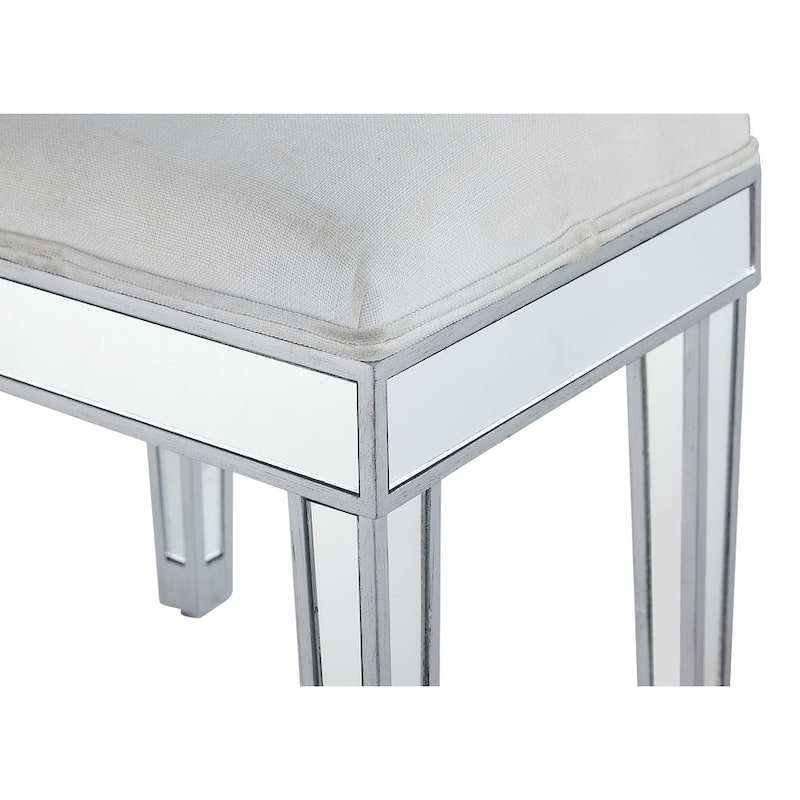 Dressing stool 18"Wx 14"D x 18"H in antique silver paint
