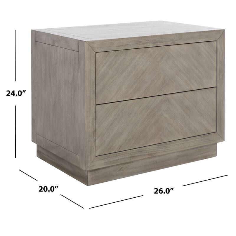 SAFAVIEH Couture Dzanna 2-Drawer Wood Nightstand