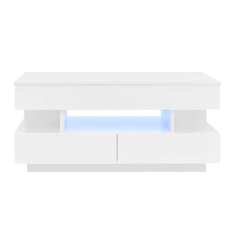 Modern Lift-Top Coffee Table with Dual Storage - Convertible Design & High-Gloss Finish‌