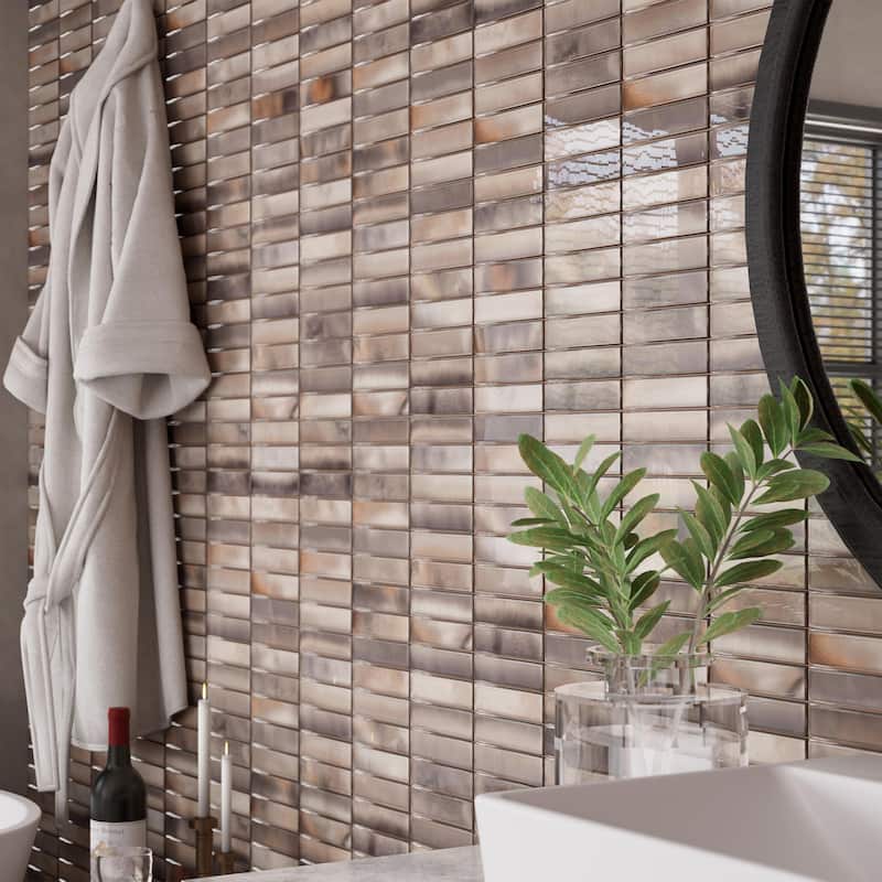 Merola Tile Borealis Greige 5-7/8" x 11-3/4" Ceramic Wall Tile