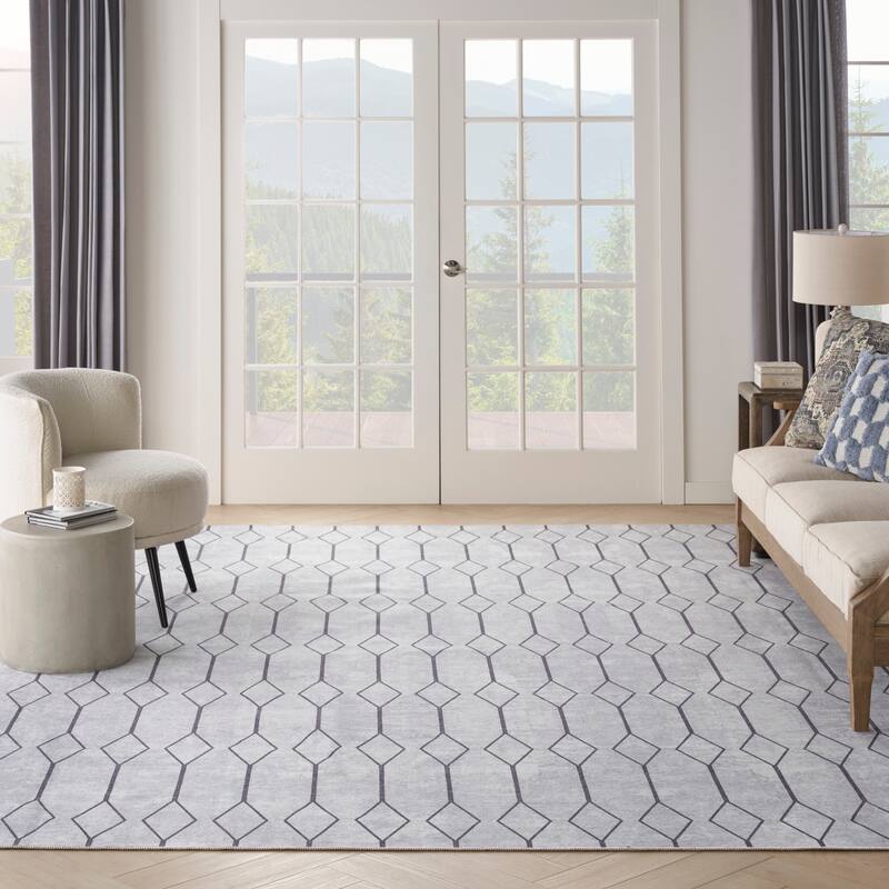 New Concept Washables Indoor only Geometric Machine Washable Area Rug