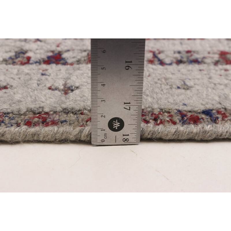 ECARPETGALLERY Hand-knotted Tangier Light Grey Wool Rug - 5'6 x 7'5