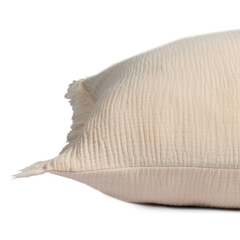 Sevita Solid Turkish Cotton Fringed Throw Pillow