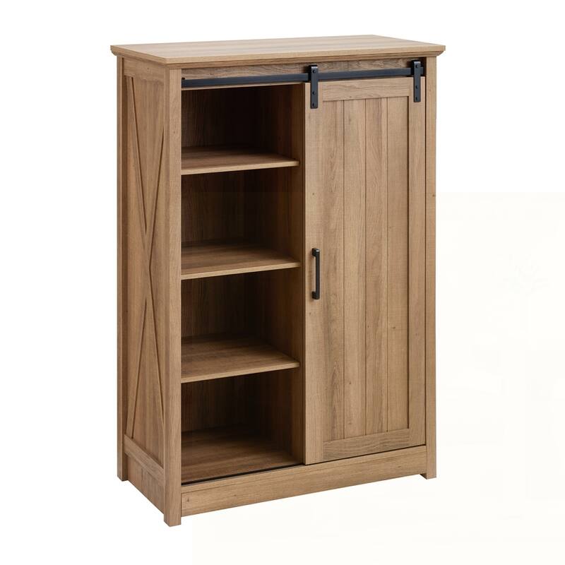 Storage Organizer Dresser with Sliding Barn Door