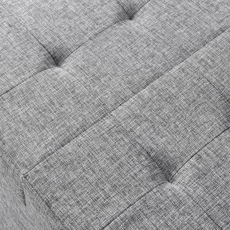 30 Inch Smart Lift Top Button Tufted Fabric Storage Ottoman by Crown Comfort