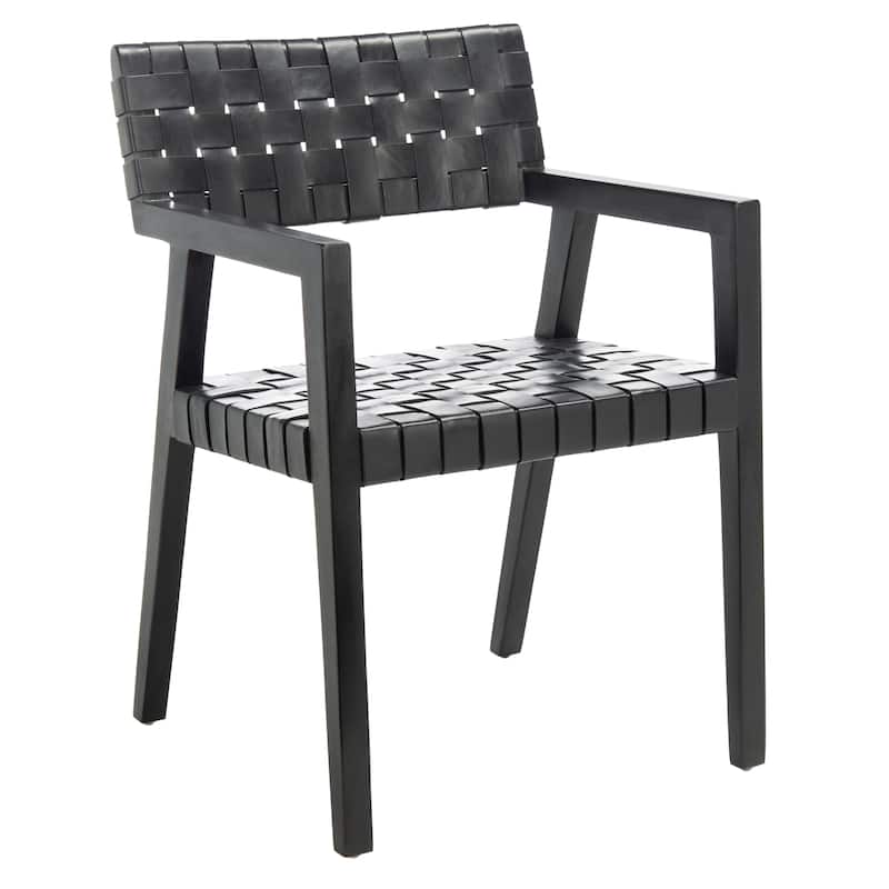 SAFAVIEH Gerda Woven Leather Dining Room Chair - 22.1" W x 20.9" L x 31.9" H - 22Wx21Dx32H