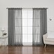 preview thumbnail 10 of 39, Aurora Home Textured Faux Linen Tie Top Curtain Panel Pair - 84" & 96" 52 X 84 - Dark Grey