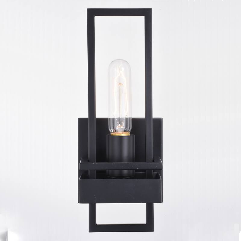 Modern Wall Sconce 1 Light Black Accent Lamp for Hallway Bathroom - 11.75