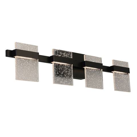 Madrona 4-light LED Bath and Vanity Light with Clear Seedy Acrylic
