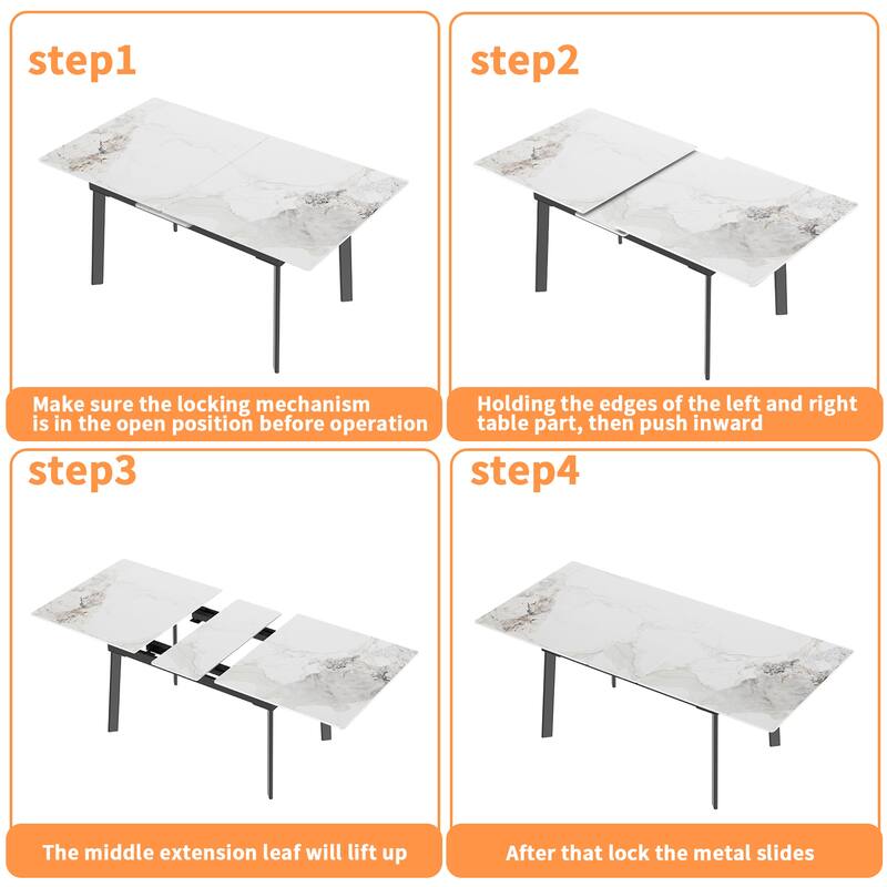Sintered Stone Top Extendable Table and Chairs Dining Set