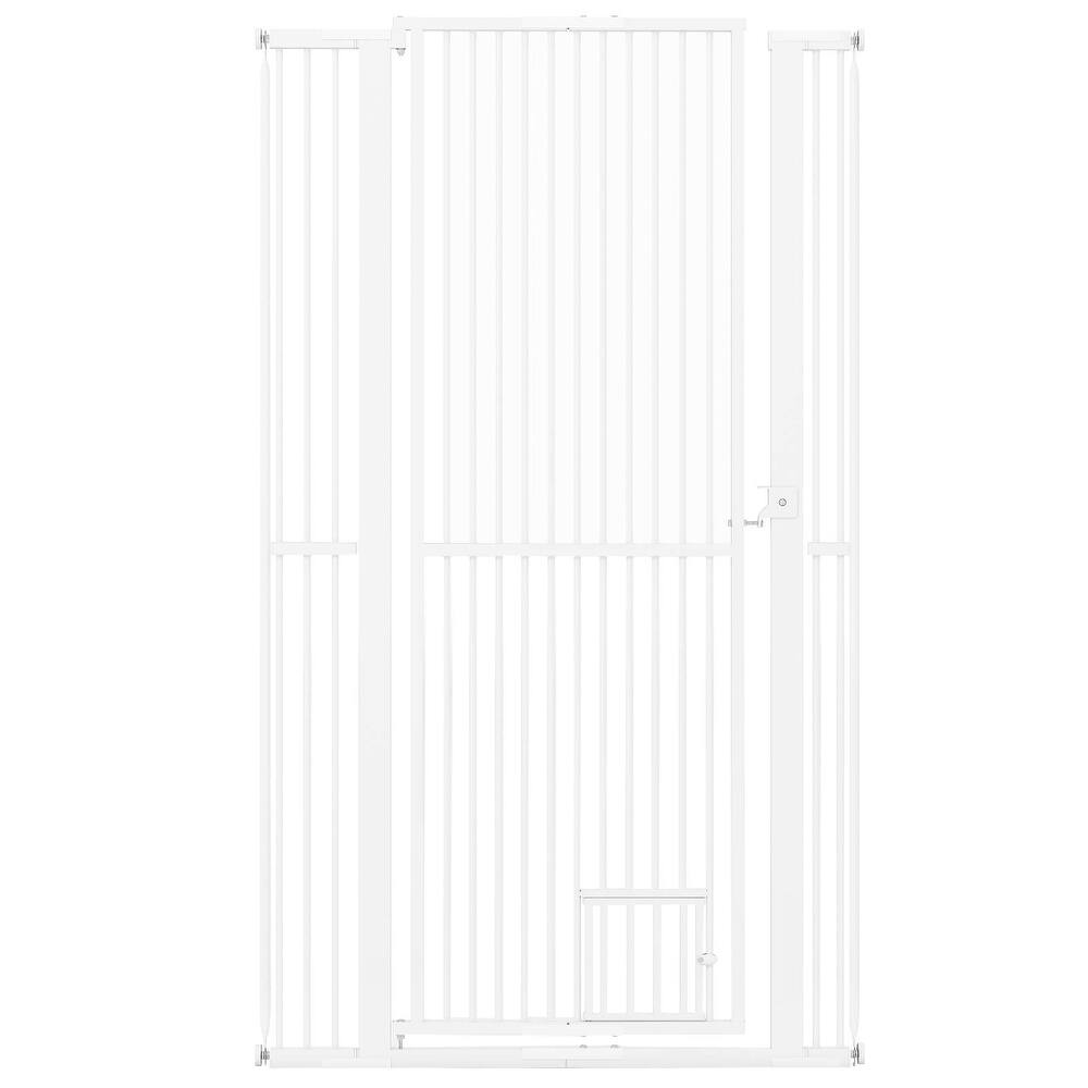 Costway 59"/67.5" Extra Tall Pet Gate with 30.5”-41” Width & 2 - White
