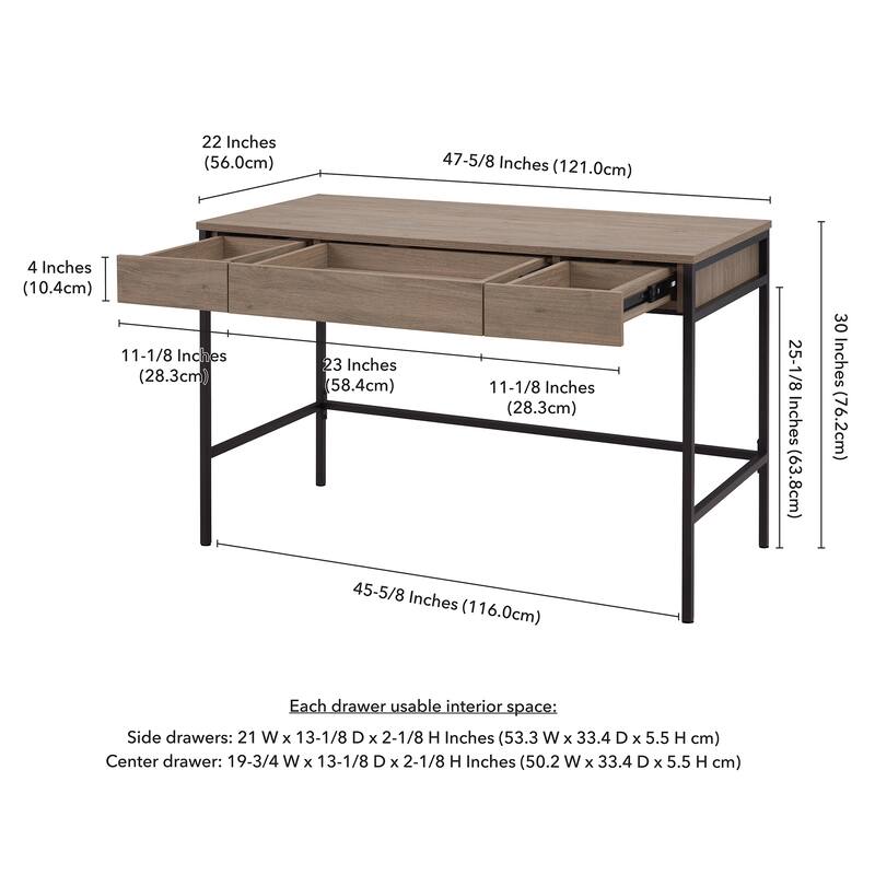 Evans 48'' Wide Rectangular Writing Desk