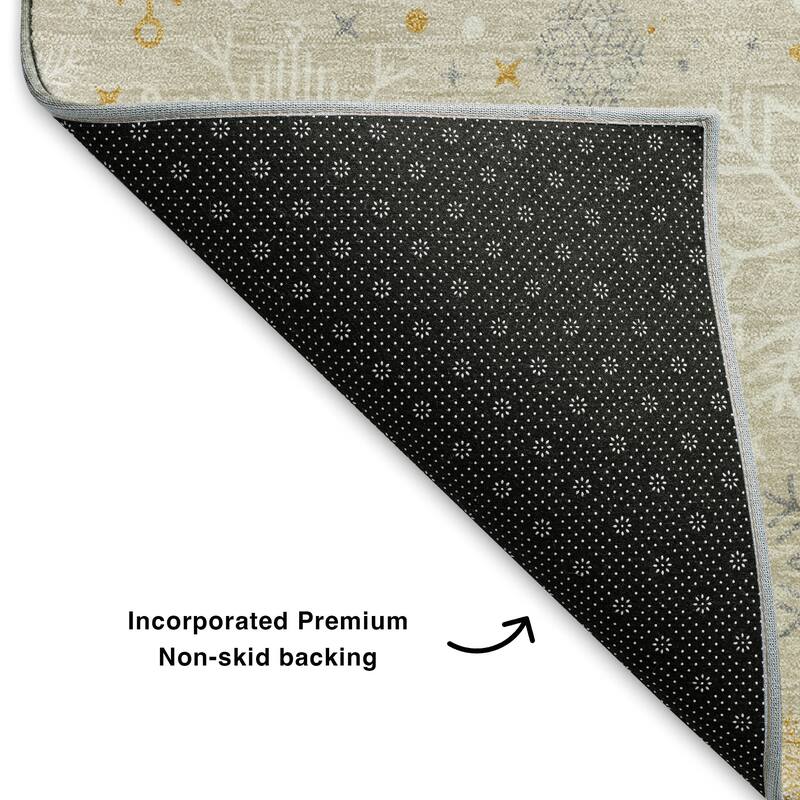 Premium Washable Super Soft Winter Snowflake Mayfield Rug