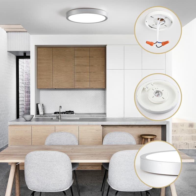 Modern 9.06-inch Round LED Flush Mount Ceiling Lighting for Hallway Bedroom