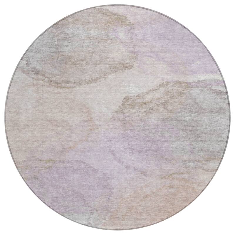 Machine Washable Indoor/ Outdoor Abstract Muted Chantille Rug