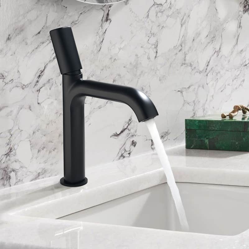 Single Handle Single Hole Bathroom Sink Faucet - Matte Black