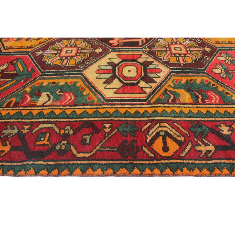 Vintage Distressed Sanem Red/Orange Rug - 6'7" x 9'8"