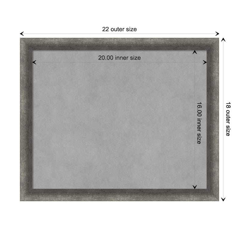 Amanti Art Burnished Concrete Narrow Framed Magnetic Board - Board Size 20x16