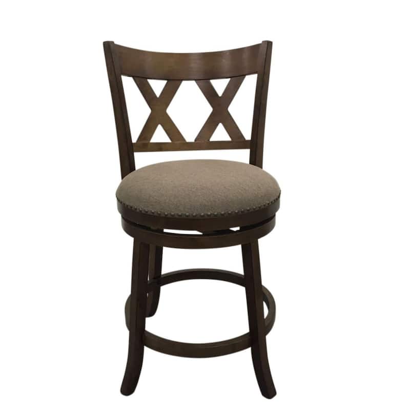X-Back Swivel Seat Barstool - 40" - Set of 2 - Rustic Brown