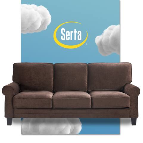 Serta Copenhagen 77" Round Arm Fabric Sofa with Storage