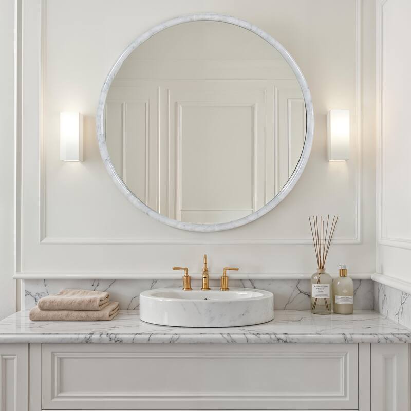 Renwil Cento 36" H x 36" W Wall Mirror, White
