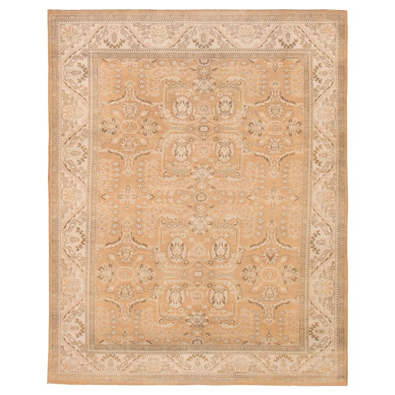 ECARPETGALLERY Hand-knotted Peshawar Finest Brown Wool Rug - 8'0 x 10'2 - Light Brown - 8'0 x 10'2