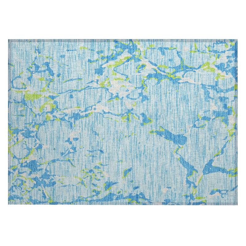 Machine Washable Indoor/ Outdoor Abstract Camo Chantille Rug