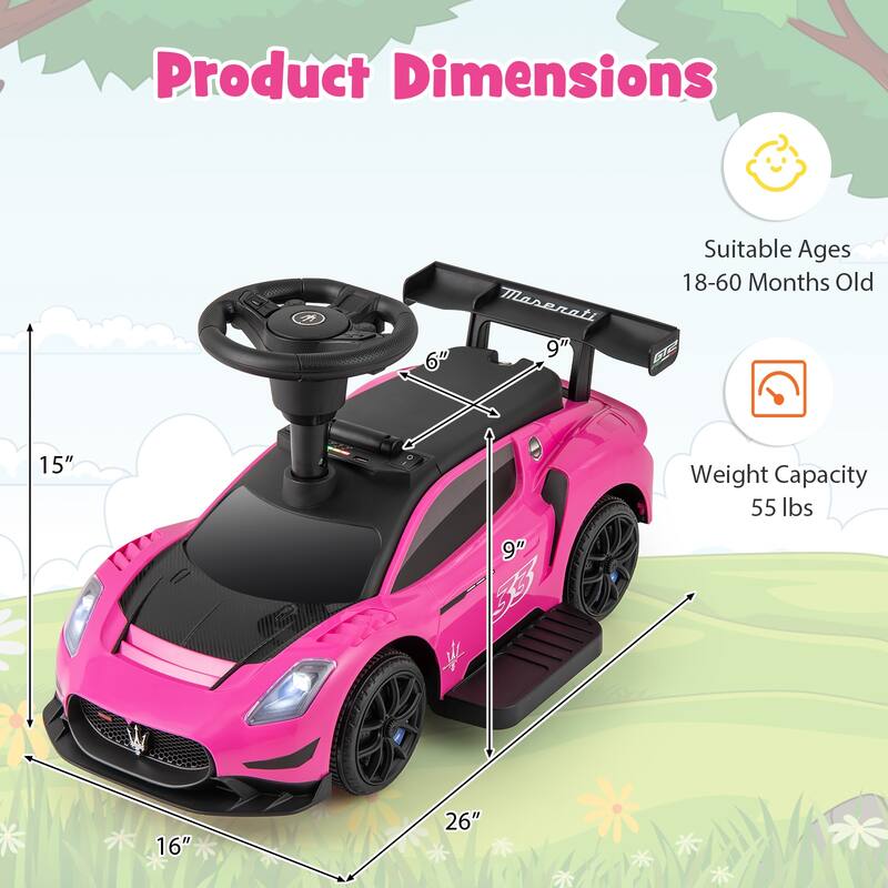 Gymax Electric Kids Ride on Push Car Maserati Licensed Foot to Floor