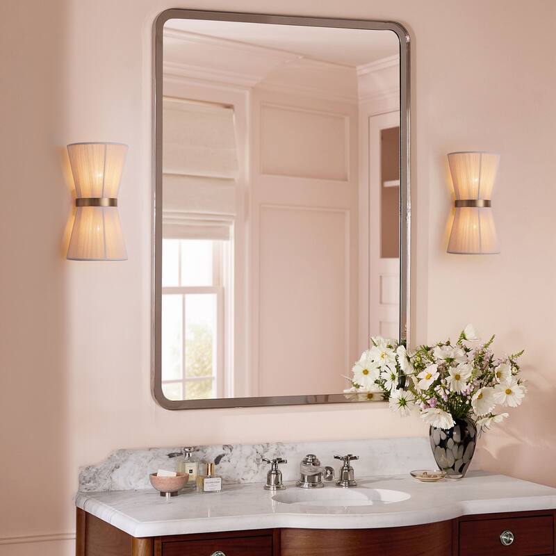 2-Light Modern Boho Natural Ivory Hand-Woven Rope Fabric Flush Mount Wall Lighting Up&Down Wall Sconces