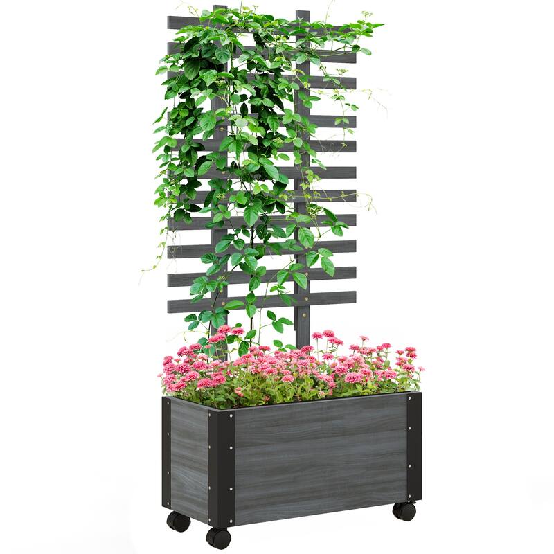 Outsunny Raised Garden Bed with Trellis