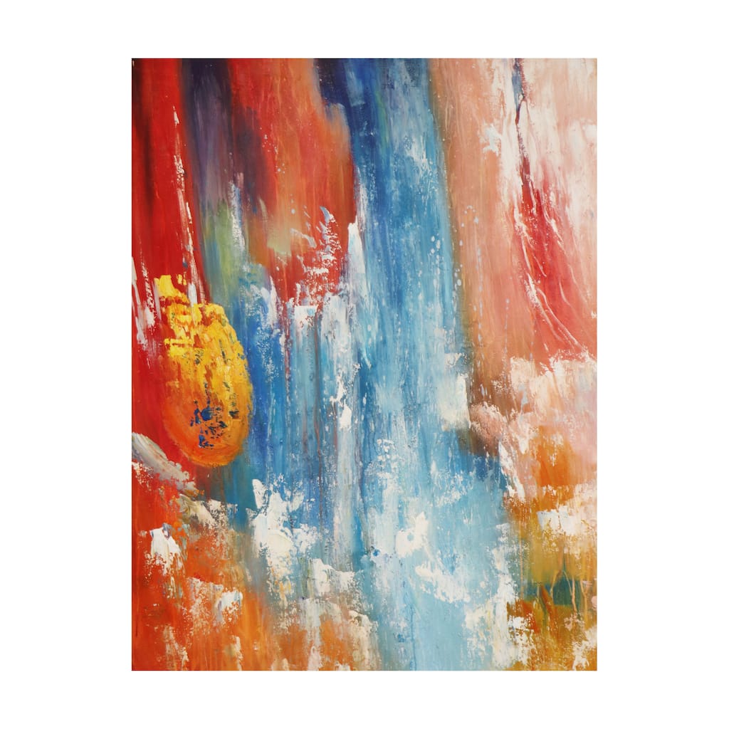 Pasargad Home Spectrum — Hand-Painted Multicolor Abstract Oil Painting on Canvas