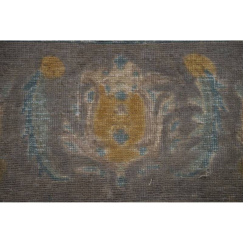 Hand Knotted Oriental 100% Wool Carpet Traditional Floral Greys & Charcoal Tabriz Area Rug - 12' 8'' X 9' 3''
