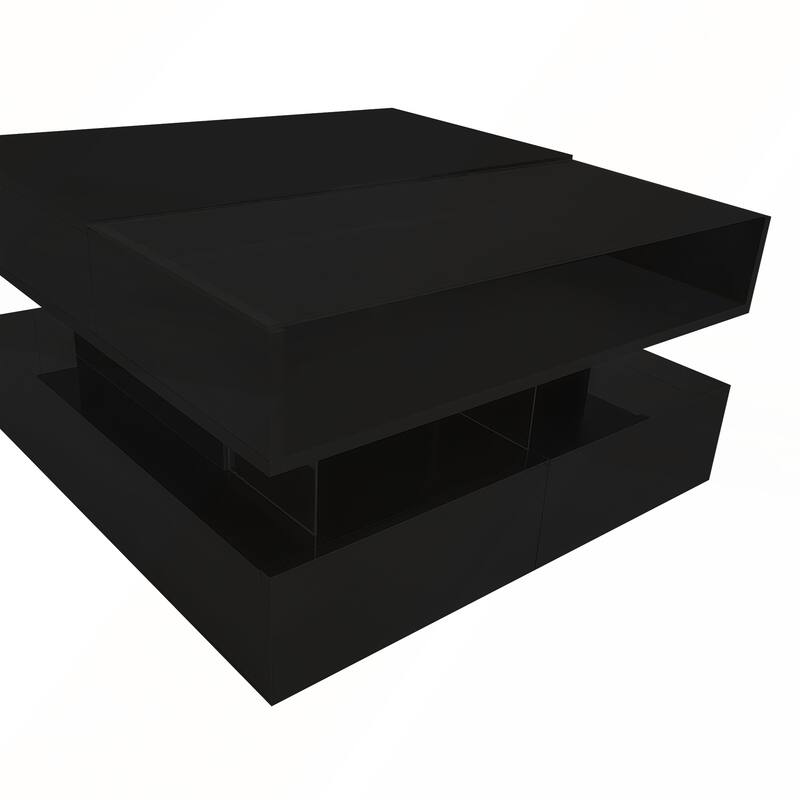 Modern Square Lift-Top Coffee Table with 2 Drawers